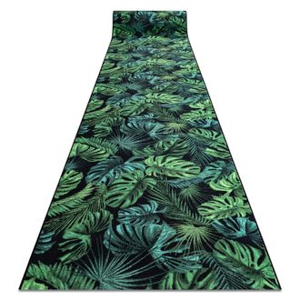 RugsX Rugsx - Alfombra De Pasillo Con Refuerzo De Goma Monstera Hojas, Verde 100 Cm Green 100x270 Cm