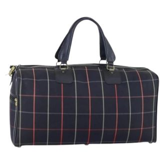 Burberry Pre-owned Boston Bag - Dames - Vintage Weekendtas - Blauw - ONE Size - Leer - Vintage