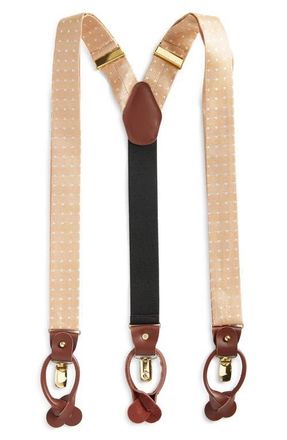 Clifton Wilson Gold Polka Dot Silk Suspenders at Nordstrom