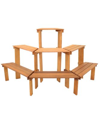 Sunnydaze 3-Tier Meranti Wood Plant Stand