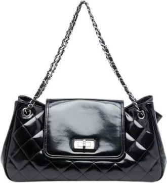 Chanel Pre-owned Quilted Patent Shoulder Bag - Dames - Vintage Schoudertas - Zwart - ONE Size - Leer - Vintage