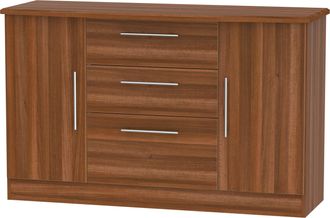 Welcome Furniture Sofia Ready Assembled 2 Door 3 Drawer Sideboard in Noche Walnut - Welcome Furniture | TJ Hughes