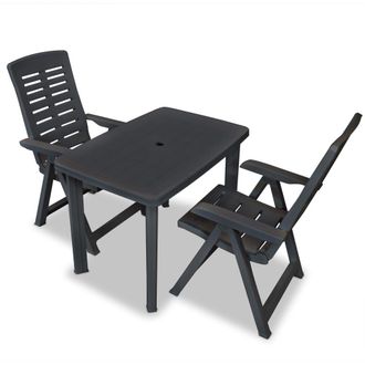 Berkfield Home 3 Piece Bistro Set Plastic Anthracite in Black