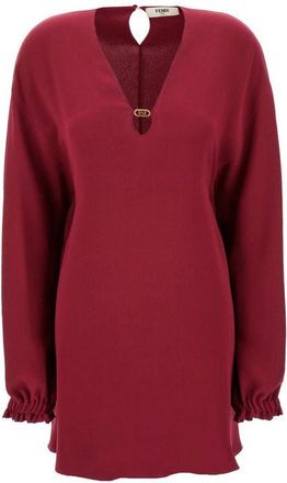 Fendi Purple Silk Casual Womens Dress