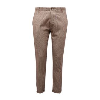 Officina36 Beige Gestreepte Broek - Heren - Chinos - Veelkleurig - S - Katoen - Broeken