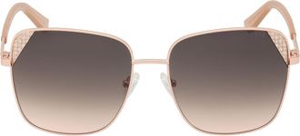 Guess 59mm Butterfly Sunglasses in Shiny Rose Gold /Brown at Nordstrom Rack