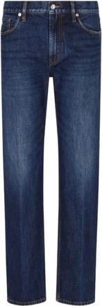 Emporio Armani Blauwe Jeans met Eagle Logo - Heren - Regular Fit Jeans - Blauw - W38 - Jeans