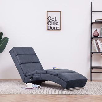 vidaXL Vidaxl - Div&aacute;n De Masaje De Piel De Ante Artificial Gris
