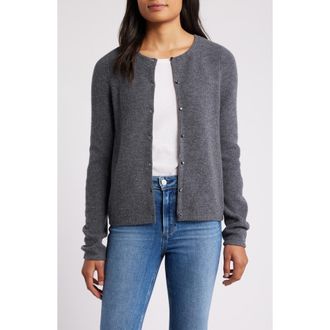 Caslon Wool & Cashmere Cardigan in Grey Dark Heather at Nordstrom Rack, Size X-Small
