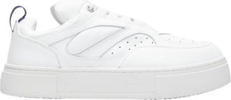 Eytys Logo Ingelegde Leren Sneakers - Heren - Sneakers - Wit - 39 EU - Leer - Schoenen