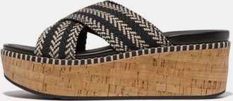 FitFlop Dames Fit Flop Eloise Wedge Cross Slippers in Zwart