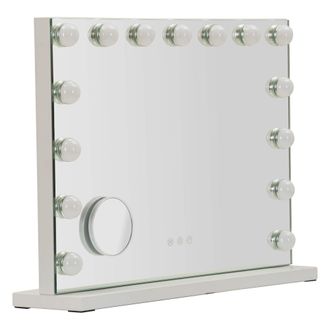 Dmora Espejo Galiseri, Bombillas Incluidas, Forma Rectangular, Tipo De Pared, 61x47h Cm Transparente