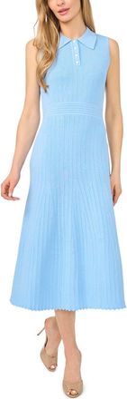 Ted Baker Harley Rib Pointelle Polo Midi Dress in Sugar Blue at Nordstrom, Size X-Large