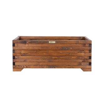 OEM Jardinera De Madera Greenspot 100x35x40cm Para Terraza, Balc&oacute;n Y Jard&iacute;n - Jardinera De Madera Maciza - Jardinera Grande De Troncos De Madera Para Flor