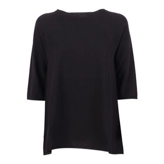 KANGRA Blouses, female, Black, Size: L Girocollo Seamless Rasato Linea A