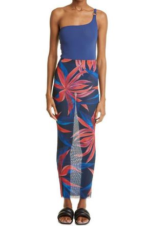 Louisa Ballou Floral Mesh Pencil Skirt in Lunar Bloom at Nordstrom, Size Medium