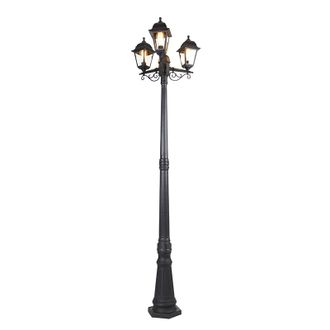 QAZQA Cl&aacute;sico/antiguo Linterna Inteligente Negra De 3 Luces Ip44 Con Wi-fi St64 - Capital Pl&aacute;stico /vidrio Alargada Adecuado Para Led Max. 3 X 7 Watt - Qazq