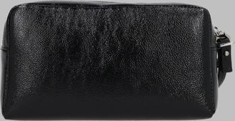 Courr&egrave;ges Womens Beauty Case Ac Naplack Black Leather Varnished Cow Clutch Bags