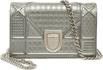 Dior Pre-owned Cross Body Bags, female, Gray, Size: ONE SIZE Pre-owned Vintage Cross Body Bag
