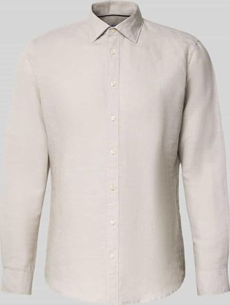 Jake*s Regular Fit Freizeithemd aus Leinen-Mix in Beige, Gr&ouml;&szlig;e XXL