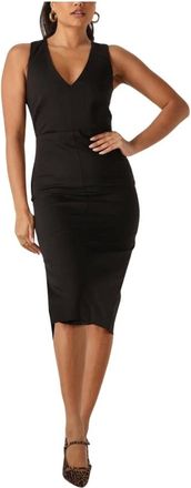 Access Fashion Access Fashion, Kleedjes, Dames, Zwart, XL, Polyester, Zwarte Midi Jurk