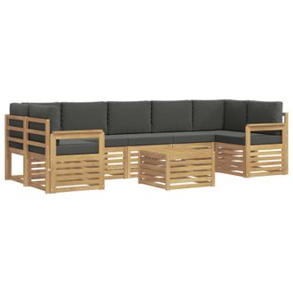vidaXL Conjunto De Sof&aacute;s De Exterior 8 Uds. Blanco Y Antracita Vidaxl
