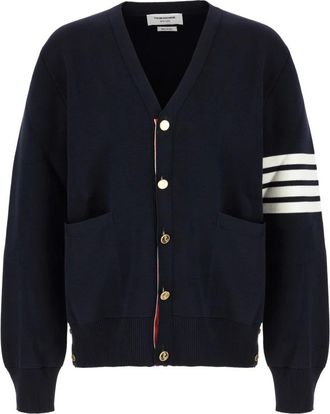 Thom Browne Truien & Vesten, Heren, Blauw, L, Katoen, Stijlvolle Gebreide Collectie