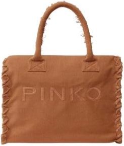 Pinko Pinko, Tassen, Dames, Bruin, ONE Size, Katoen, Strand shopper
