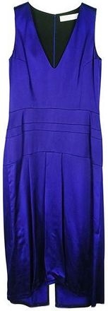 Victoria Beckham Blue satin draped dress Size XS