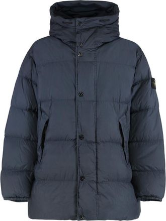 Stone Island Blue Logo Parka Jacket