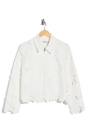 SIMKHAI Quinn Floral Cutout Jacket in White at Nordstrom Rack, Size X-Small