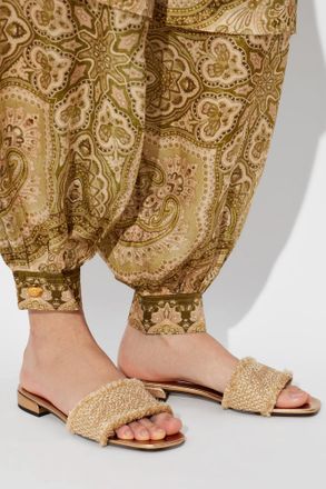 Jimmy Choo London Joa Slides, Womens, Gold