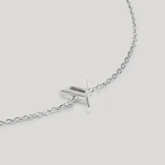 Monica Vinader Sterling Silver Initial J Chain Bracelet