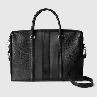 Gucci Web Trademark Medium Briefcase, Black, Leather