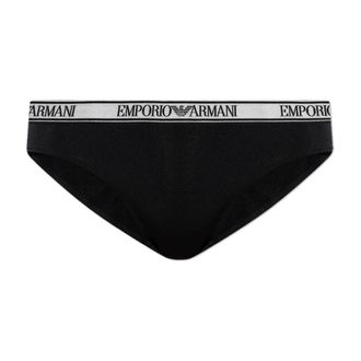 Emporio Armani Bottoms, female, Black, Size: XS Logo Briefs