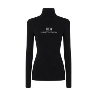 Elisabetta Franchi Dames, Truien, Zwart, Maat: S