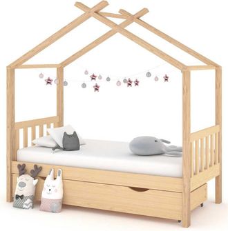 vidaXL Estructura Cama Infantil Con Caj&oacute;n Madera Pino Maciza 80x160 Cm Vidaxl