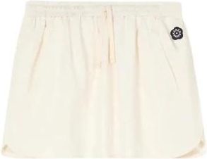 Kenzo Logo-patch Drawstring Mini Rok - Dames - Korte rokken - Wit - XS - Katoen - Rokken