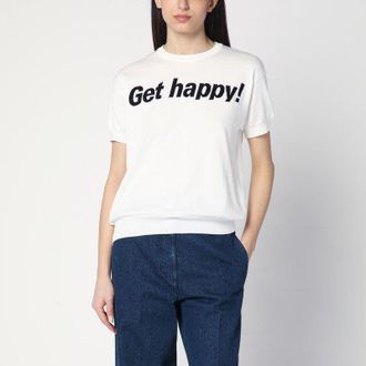 Moschino Womens Get Happy White Cotton Sweater - Size EU 38 (Womens)
