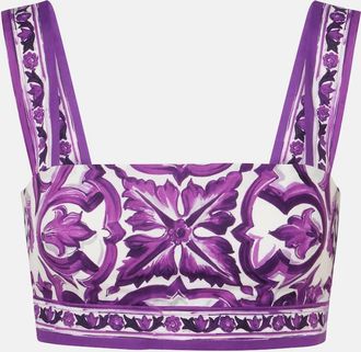 Dolce & Gabbana Top bralette Majolica in cotone