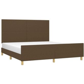 vidaXL Cama Sin Colch&oacute;n De Tela Marr&oacute;n Oscuro 180x200 Cm Vidaxl