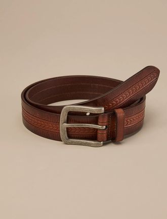 Lucky Brand Leather Chevron Belt
