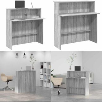 vidaXL Banco Reception Grigio Sonoma 100x50x103,5 cm Legno Multistrato - Bancone reception - Archiviazione