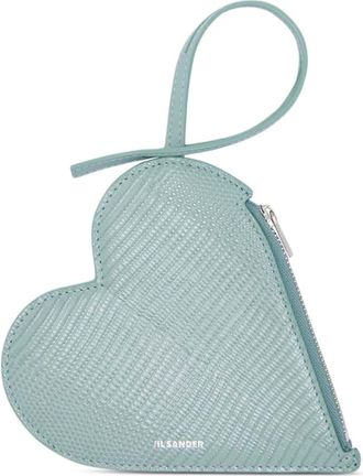 Jil Sander heart-shaped leather pouch - women - Calf Leather - One Size - Green