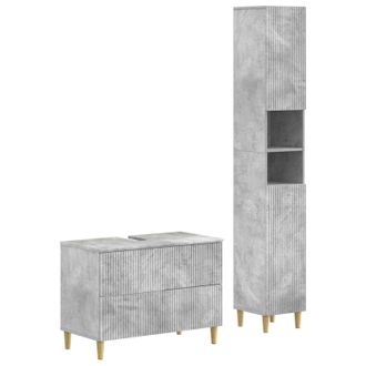 vidaXL Juego De Gabinete De Ba&ntilde;o De 2 Piezas Arnhem Gris Hormig&oacute;n Vidaxl
