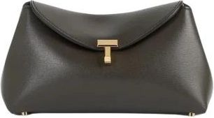 Toteme Clutch T-Lock - Dames - Clutches - Bruin - ONE Size - Leer - Tassen
