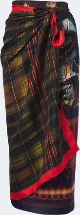 Dries Van Noten Printed silk twill wrap skirt