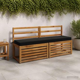 vidaXL Vidaxl Cuscini Per Panchina A 2 Pezzi Soest 2 Pz 100% Poliestere Nero