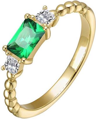 Rachel Glauber 14K Plated Cz Stone Ring