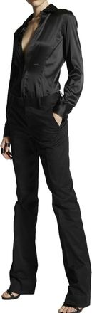 Dsquared2 Black Mid Rise Straight Leg Pants Size S